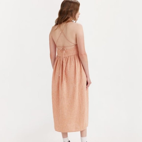 Levi's Linen Amilijia Dress Gingham Medium New - Picture 2 of 10